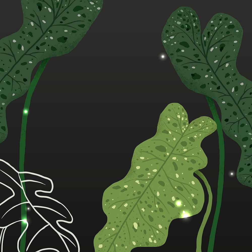 Houseplant background green botanical illustration