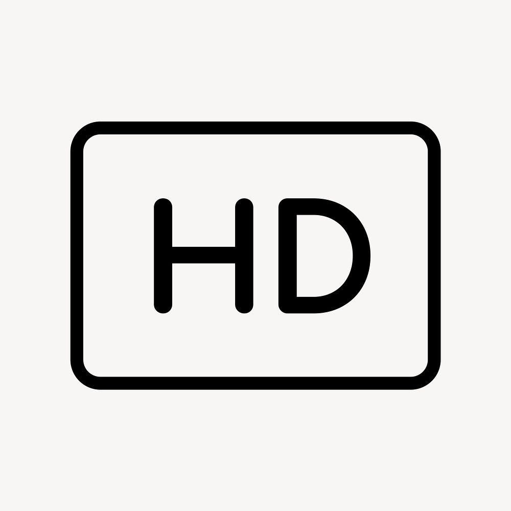 HD icon high definition vector for web UI in outline style