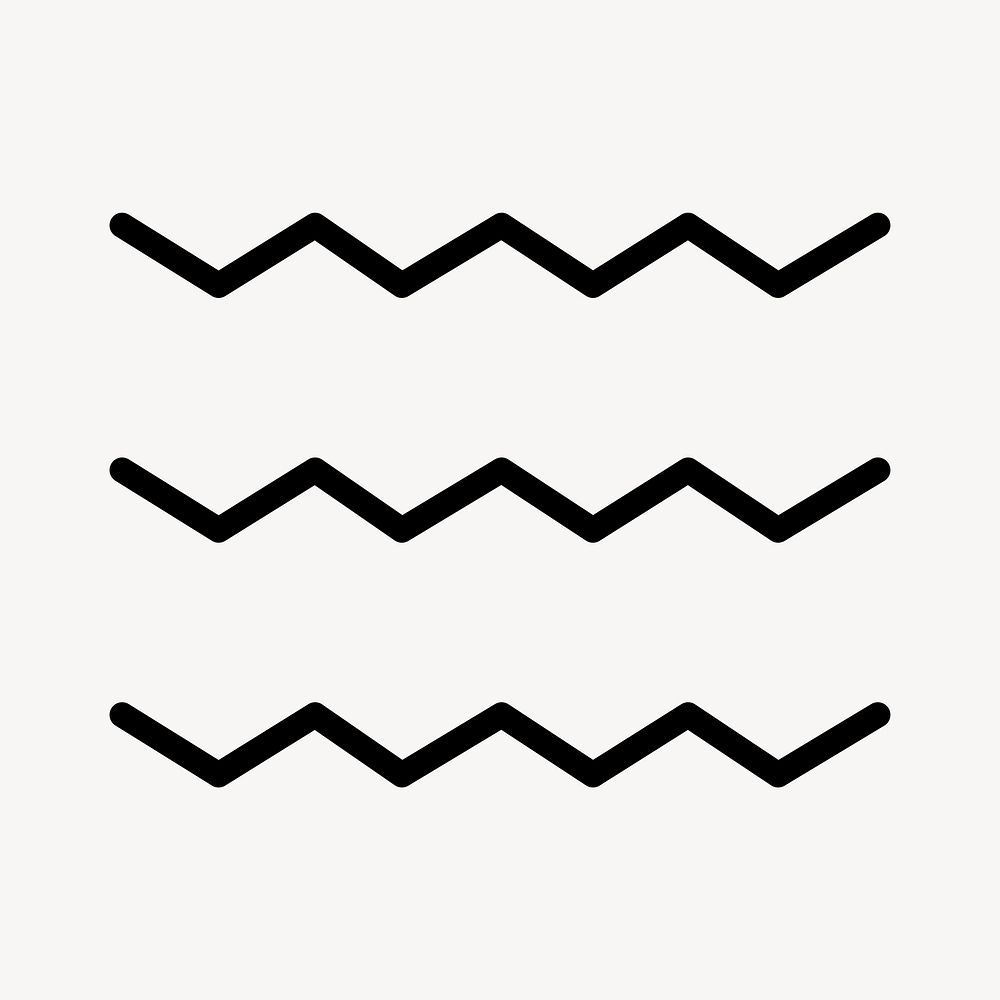 Zigzag line icon in outline style