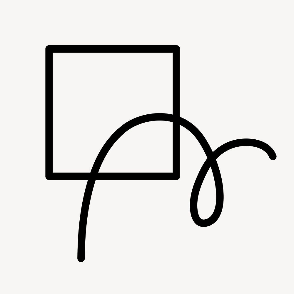 Square geometric shape icon in simple style