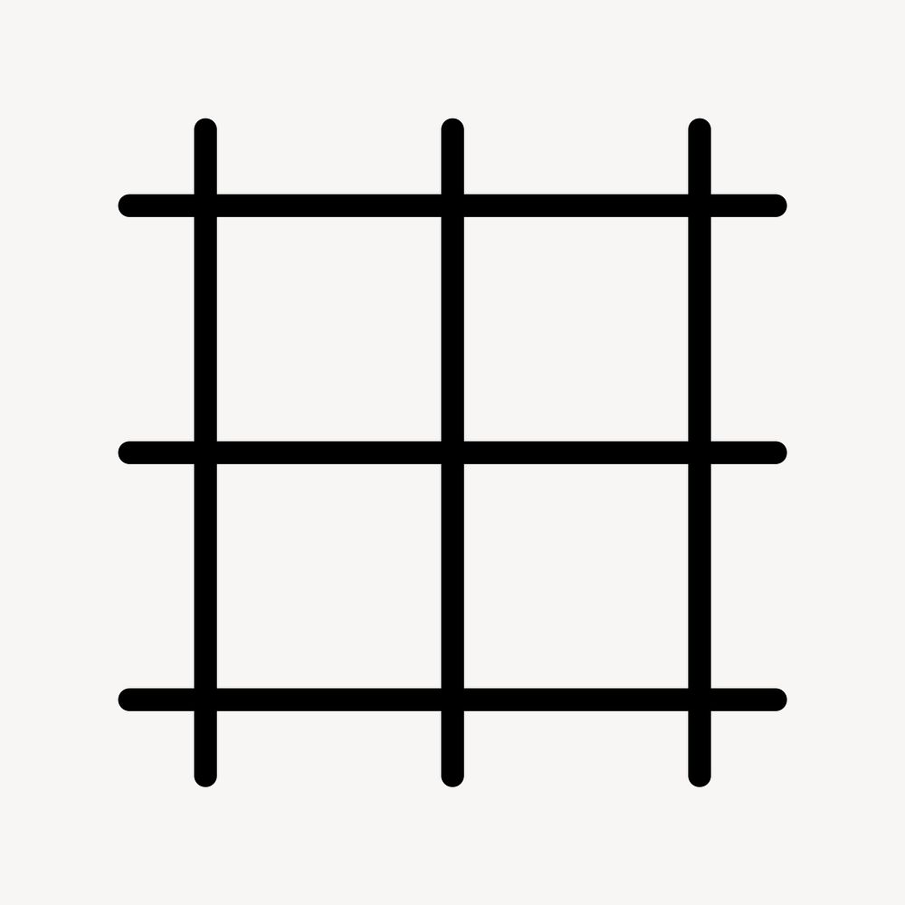 Grid png web UI icon vector in outline style