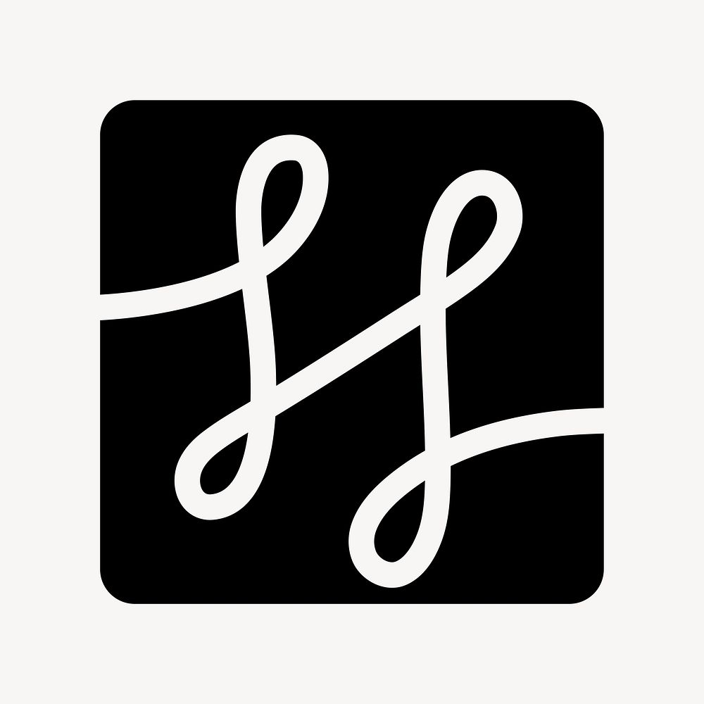 Cursive png web UI icon in flat style