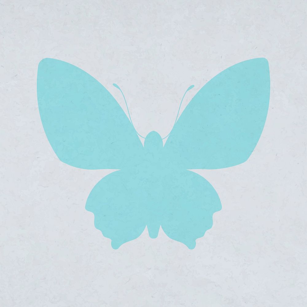 Blue butterfly clipart, aesthetic flat design
