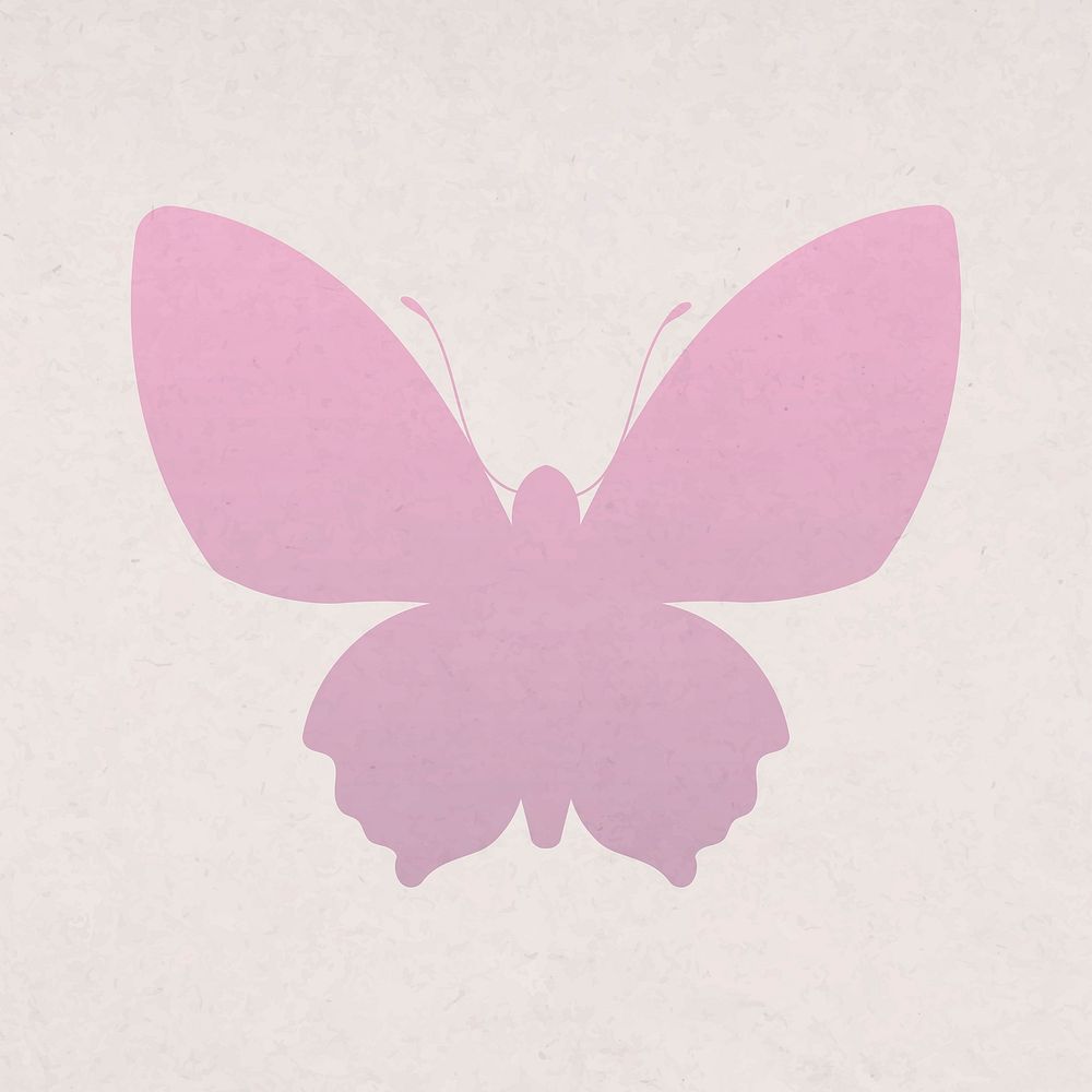 Pink butterfly clipart, aesthetic gradient flat design