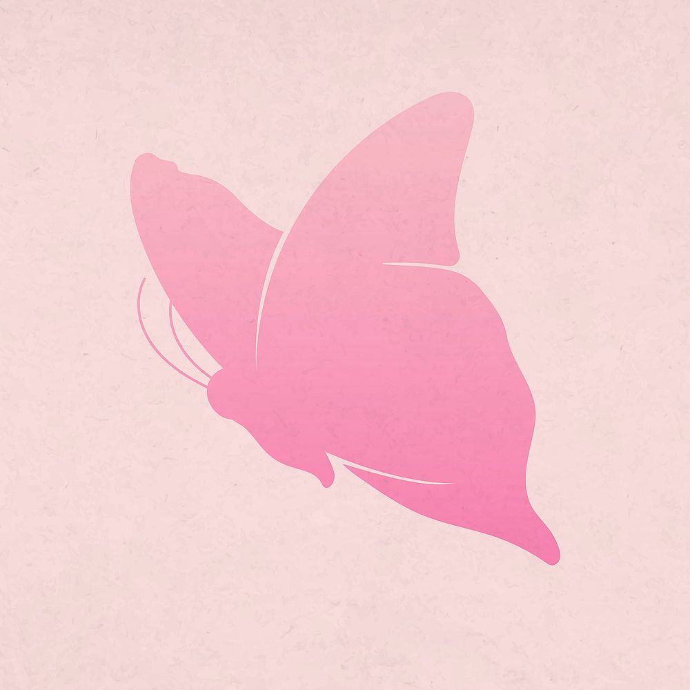 Beautiful butterfly clipart, pink gradient flat design