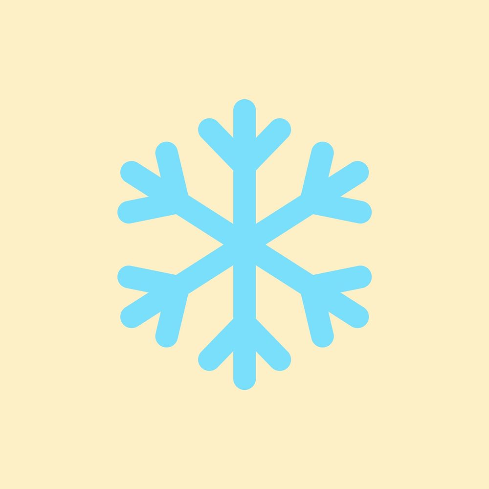 Cute snowflake illustration, yellow background