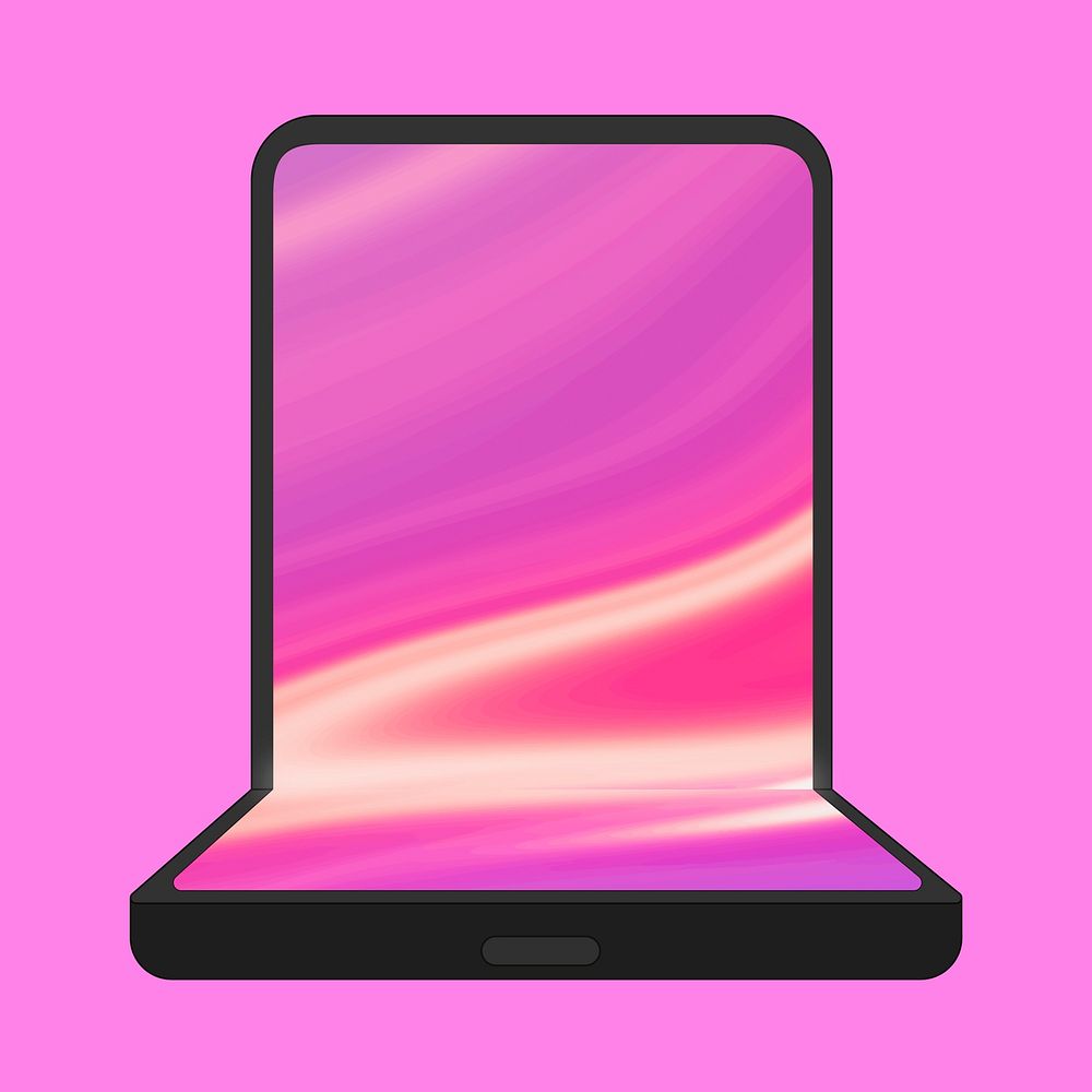 Black SAMSUNG Galaxy Z Flip blank screen, flip phone illustration