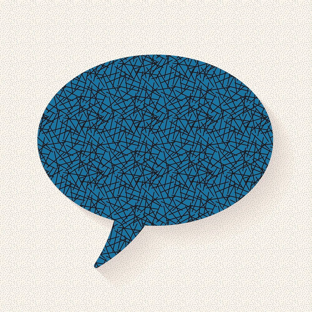Blue announcement speech bubble design, paper pattern design