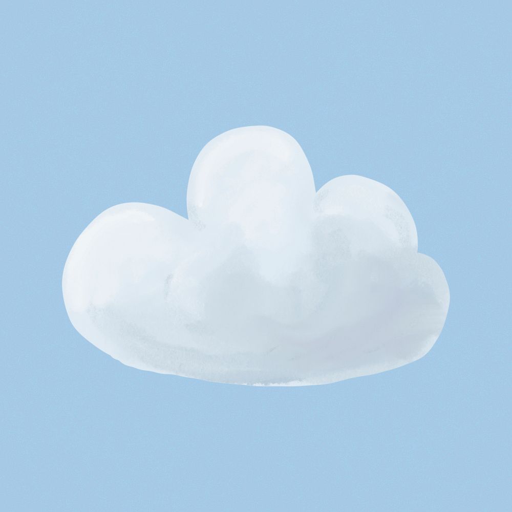 Cloud illustration, cute watercolor icon