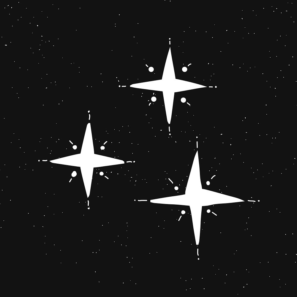 Cute doodle white stars illustration