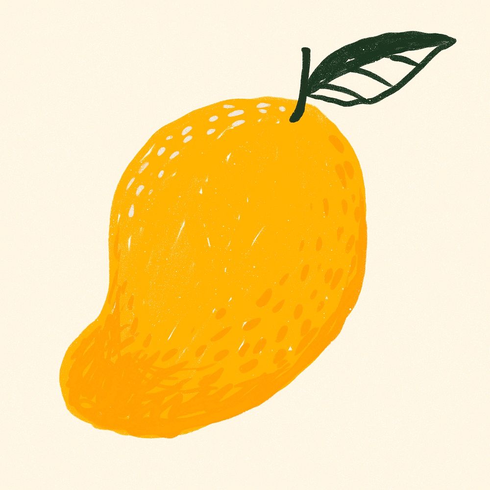 Cute mango fruit doodle drawing