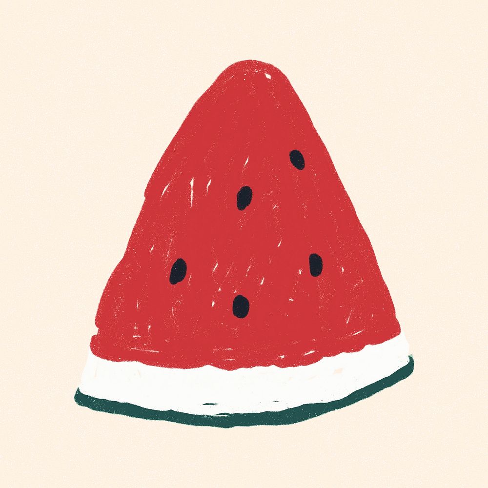 Cute watermelon fruit doodle drawing