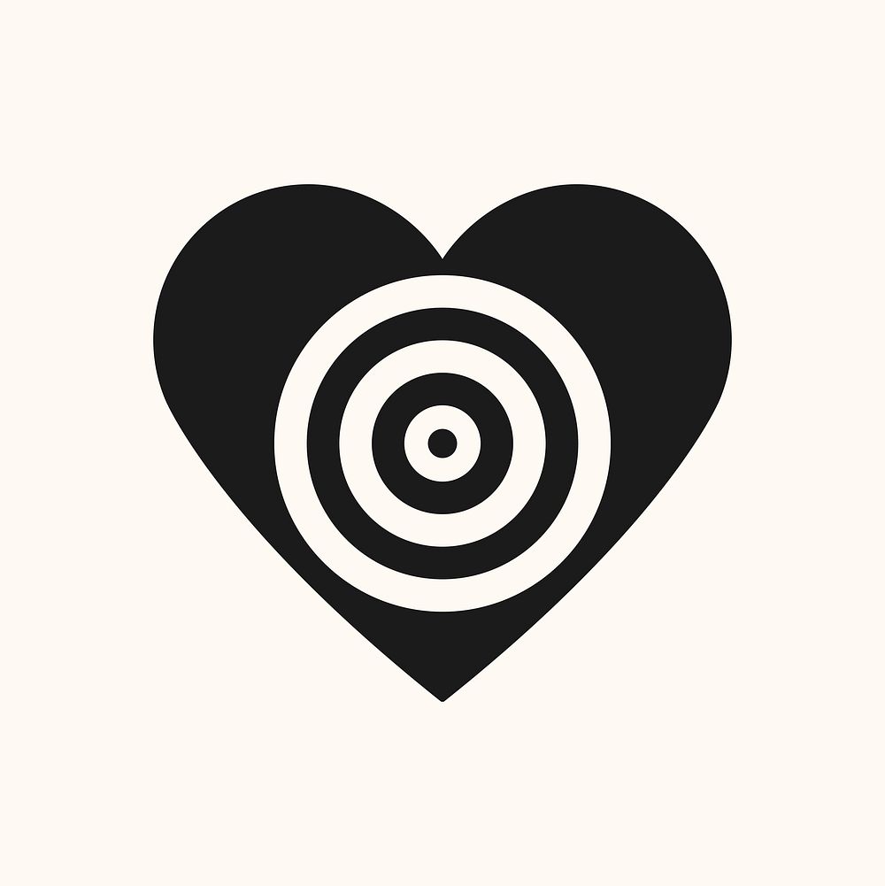 Cute black heart design icon