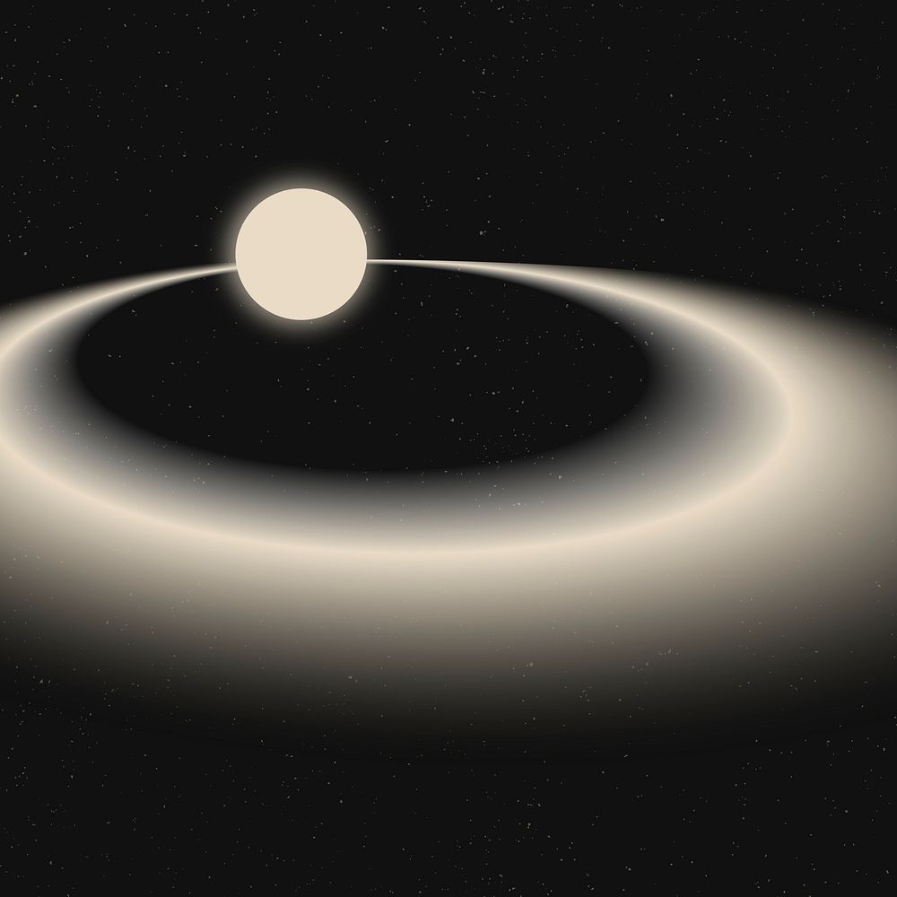 Beige space background, saturn planet with gradient design