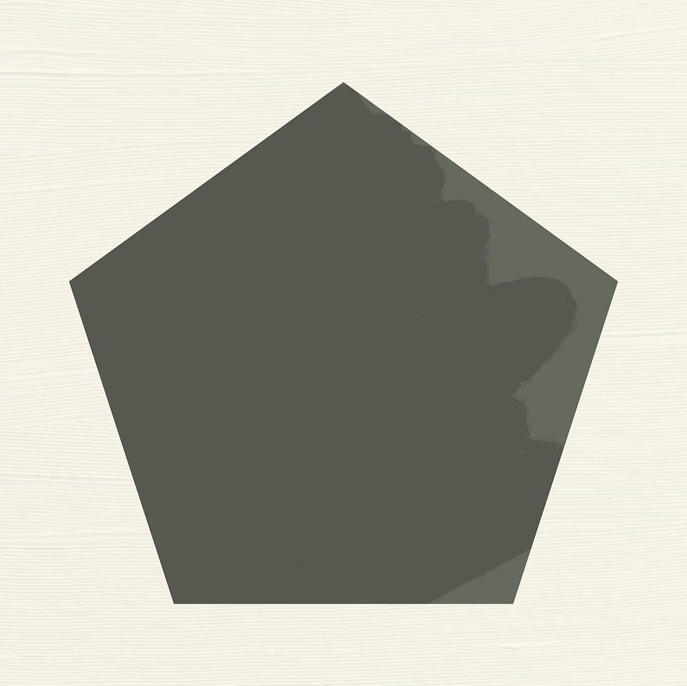Pentagon clipart geometric shape, black flat design