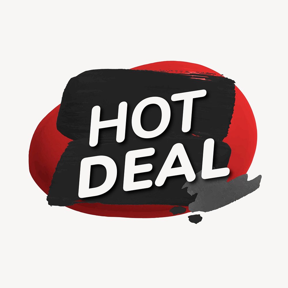 Hot deal  badge sticker, paint texture, shopping image vector