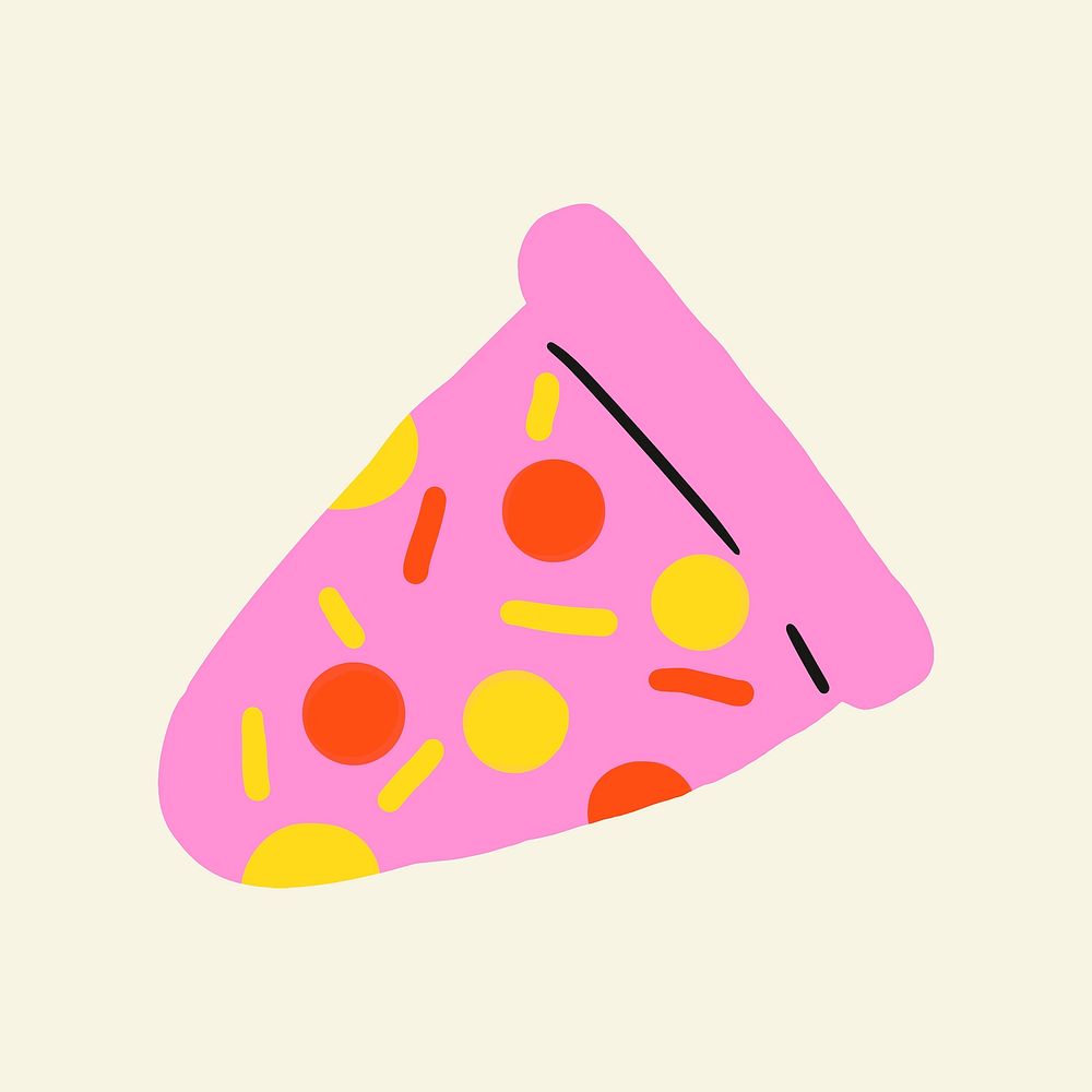 Pink pizza illustration