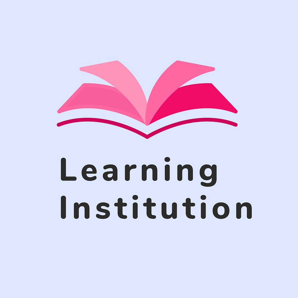 Business education logo, branding design, learning institution text