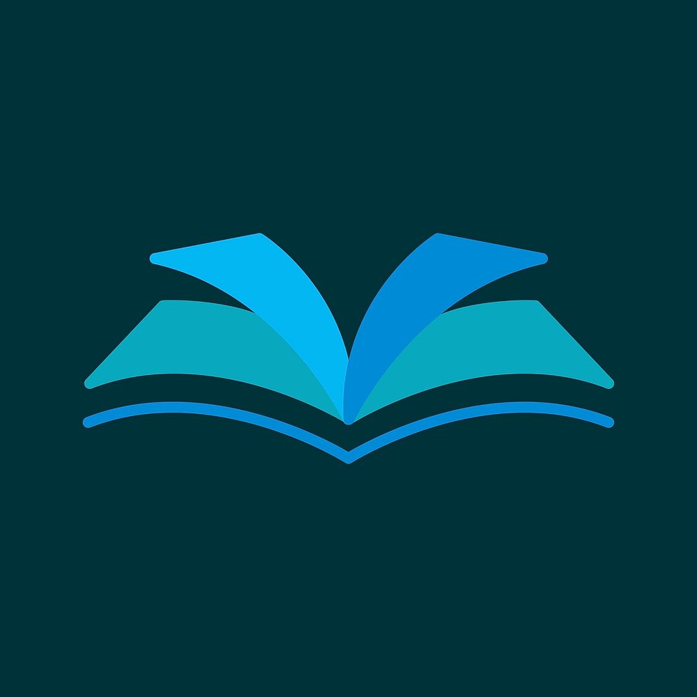 Open book icon, education symbol flat design illustration