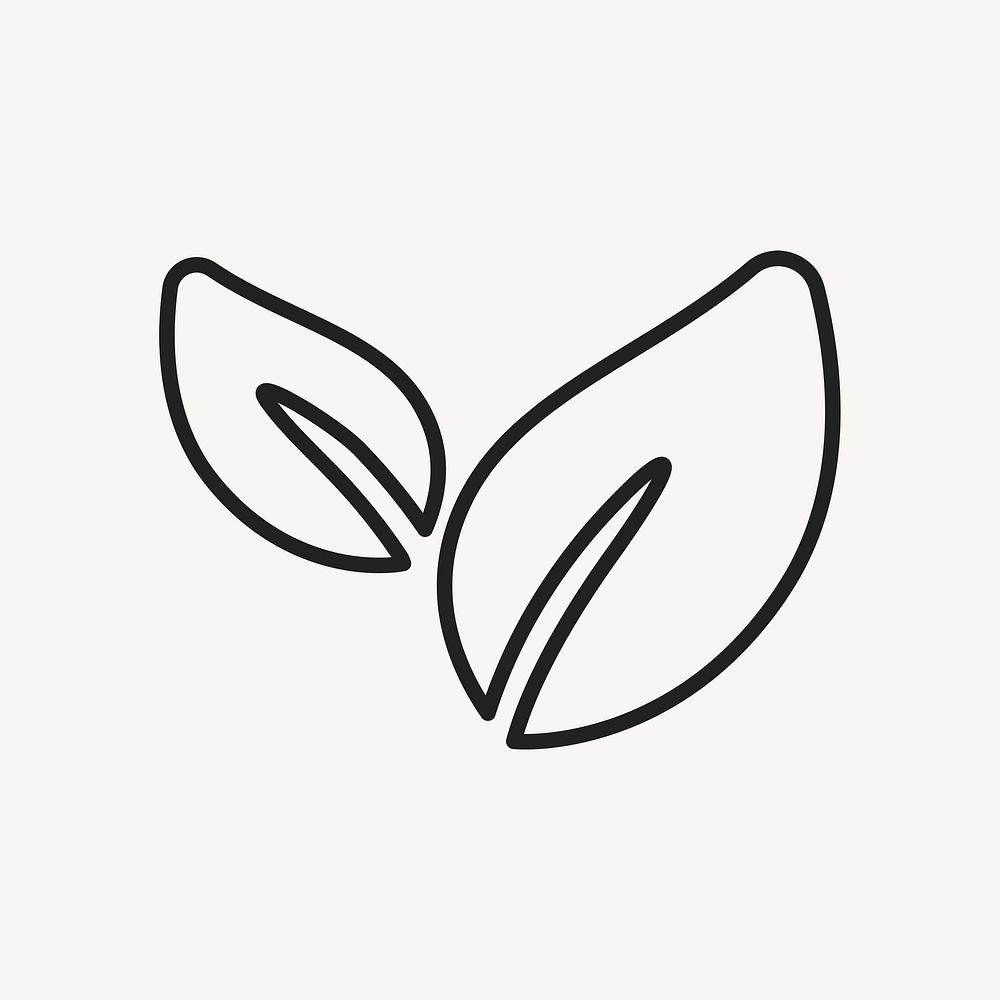 Leaf icon, natural product symbol flat design illustration