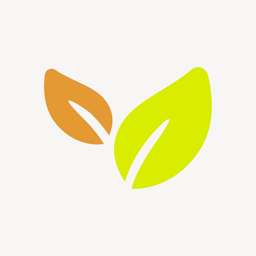 Leaf icon, natural product symbol flat design illustration