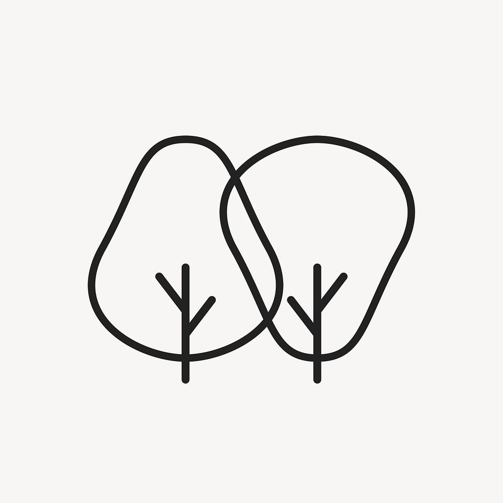 Tree icon, natural product symbol flat design illustration
