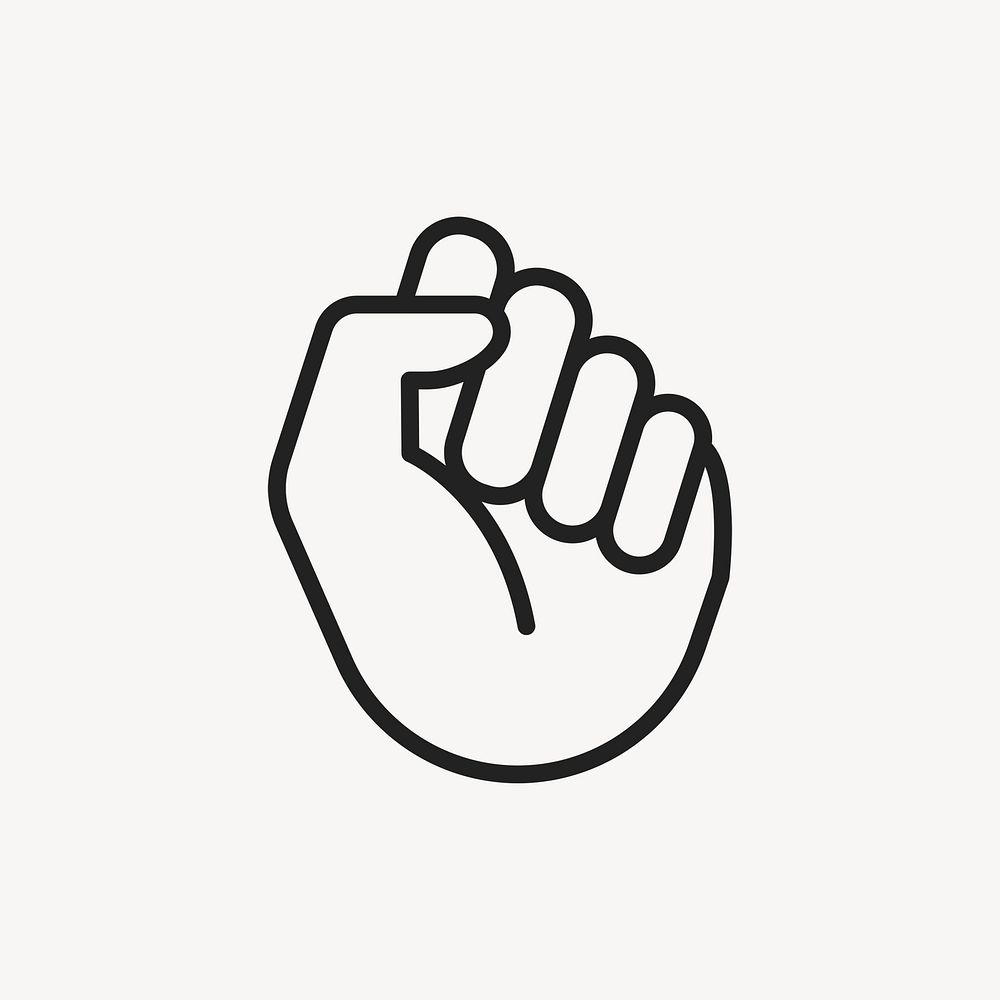 Fist icon, human right symbol flat design illustration