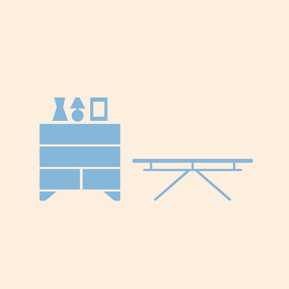 Furniture icon, home decor symbol flat design illustration