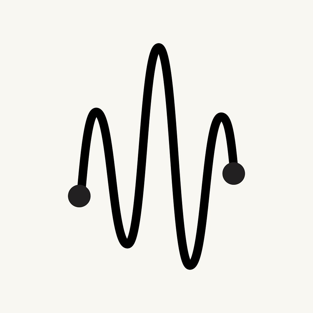 Music wave icon, music symbol flat design illustration
