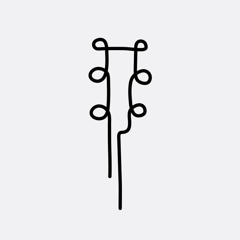 Guitar icon, music symbol flat design illustration