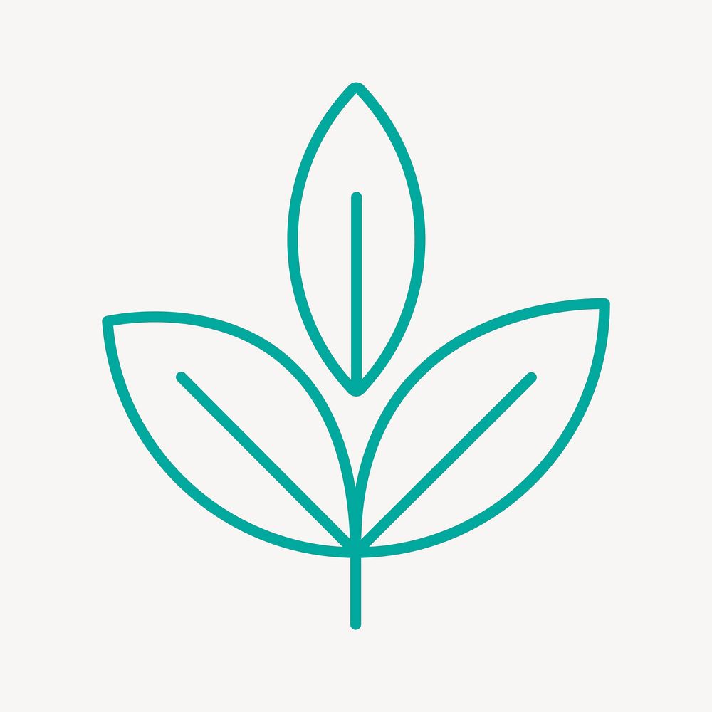 Leaf icon, natural product symbol flat design illustration, green tone