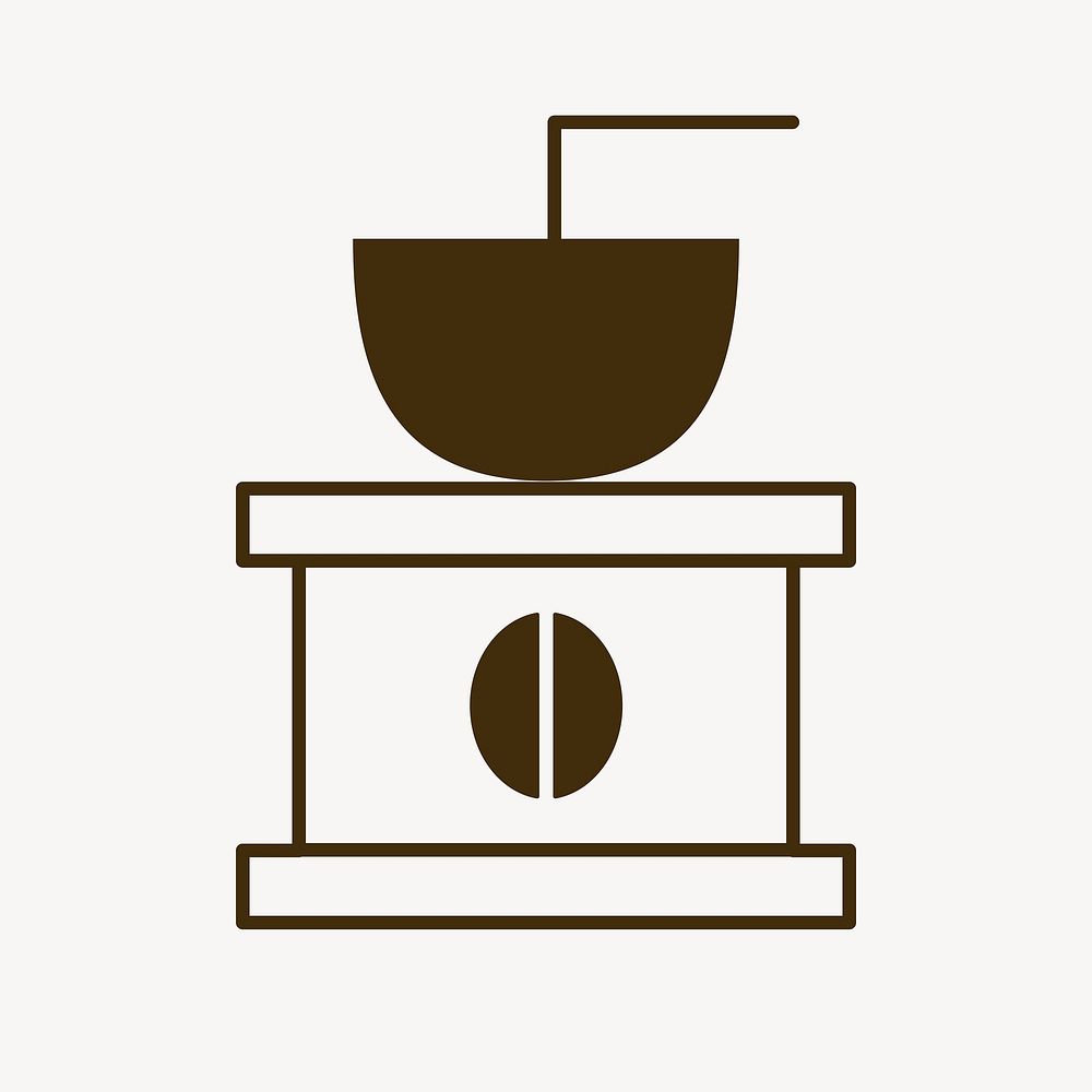 Coffee logo, food icon flat design illustration, manual coffee grinder