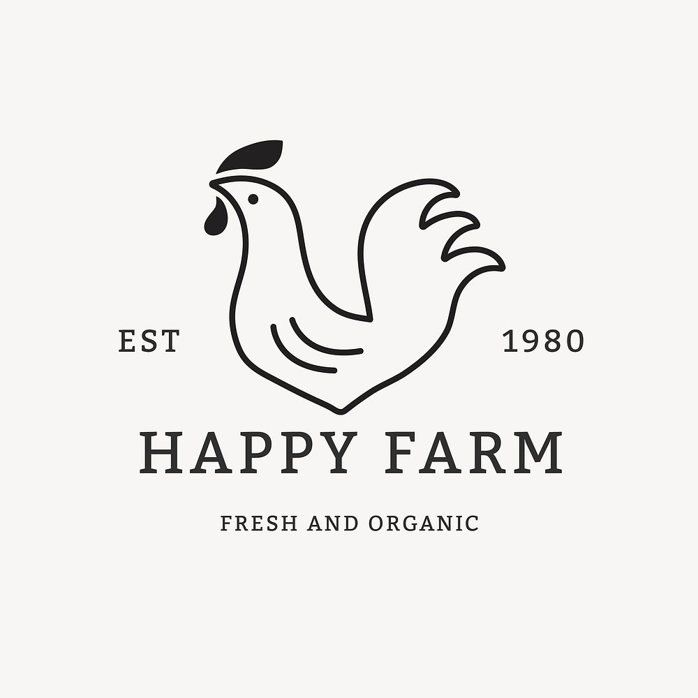 Free Vector | Chicken farm cartoon character logo