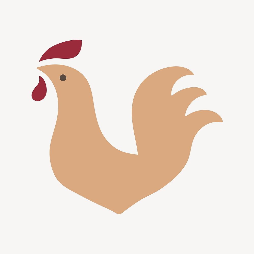 Chicken logo food icon flat design illustration