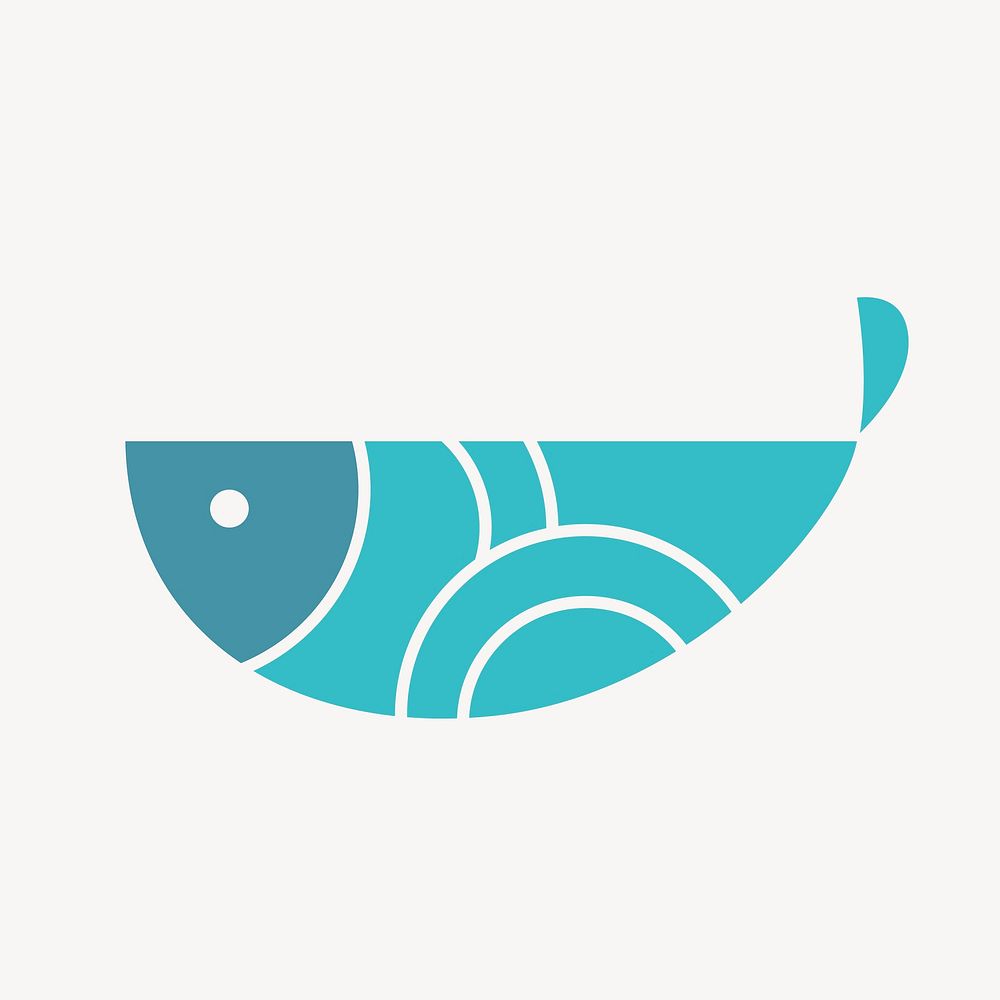 Fish logo seafood icon flat design illustration