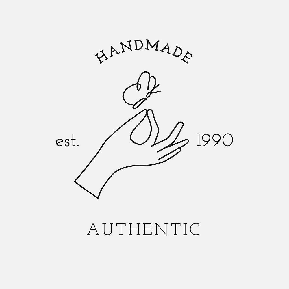 Handmade product logo badge, minimal illustration