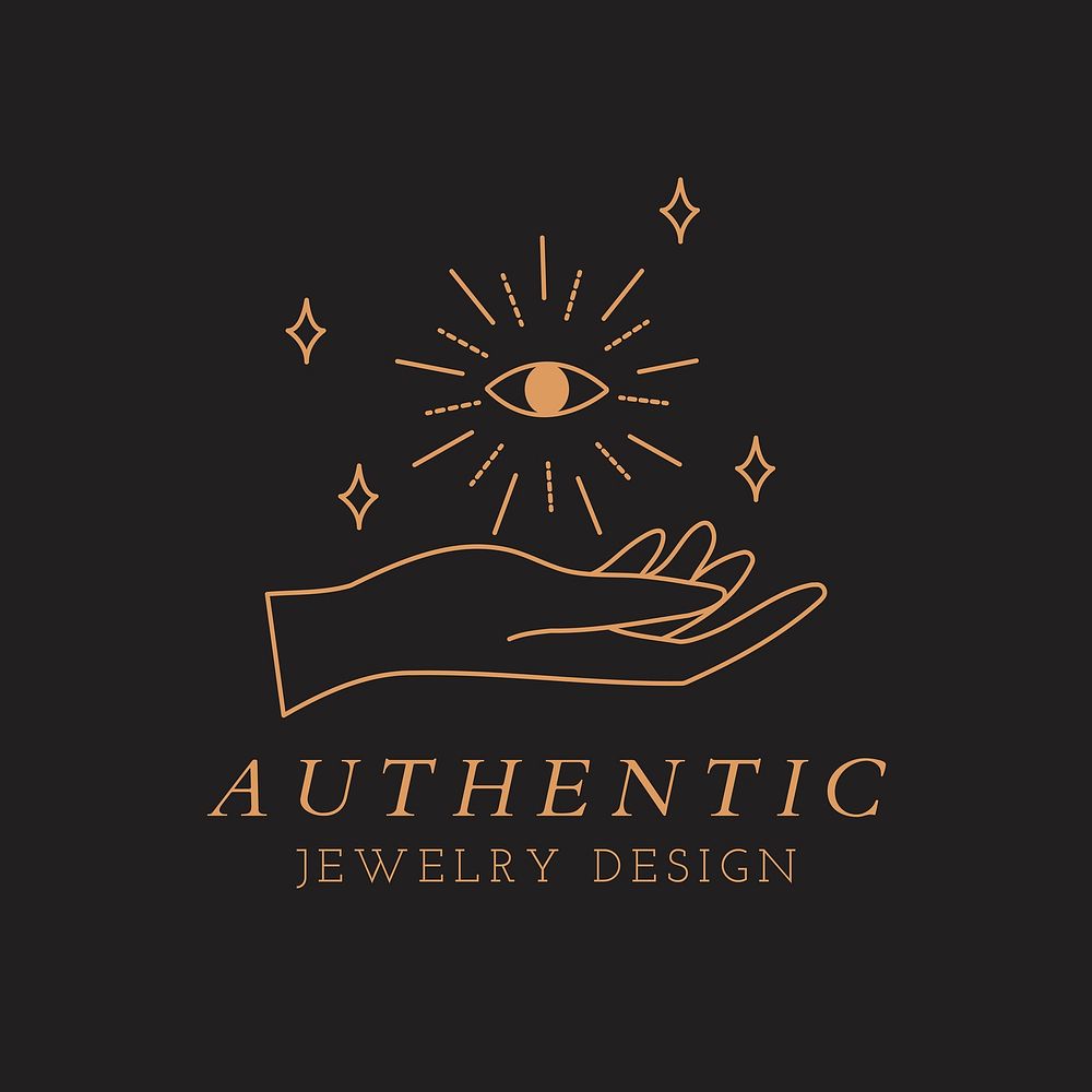 Authentic jewelry design logo badge, minimal illustration