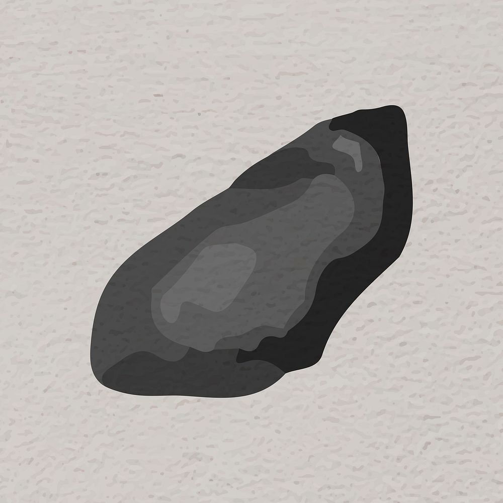 Stone shape design element, gray watercolor