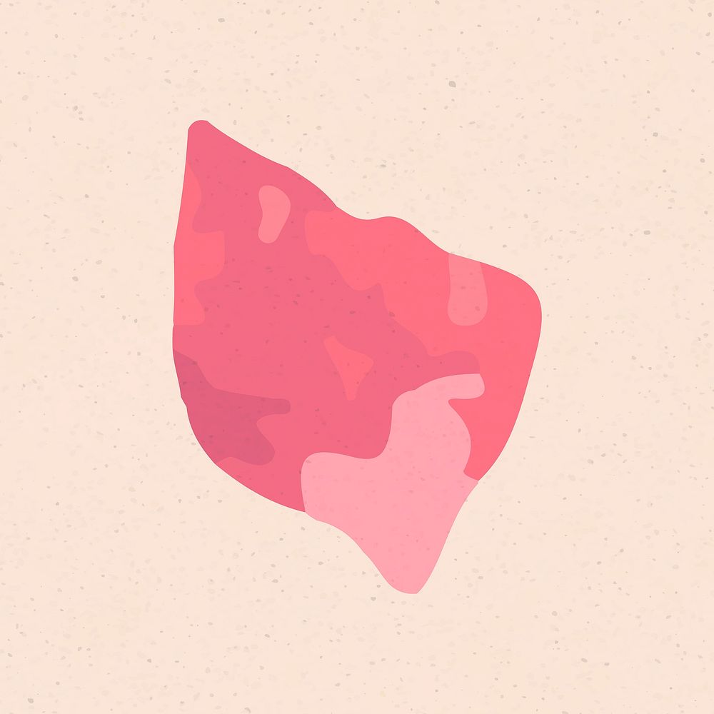 Pink stone shape, abstract Memphis element 