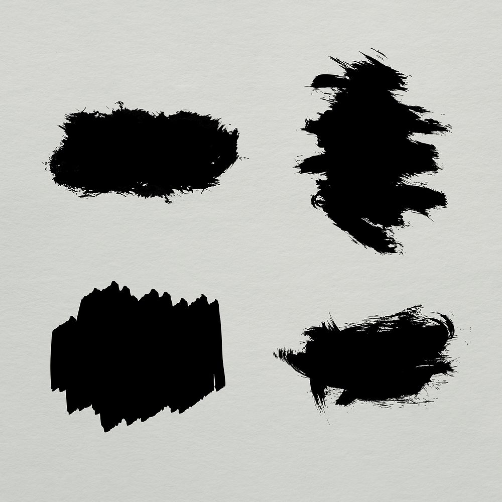 Black brush ink banner scribble collection
