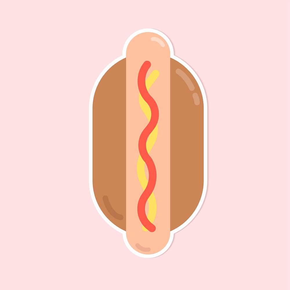 Pastel hot dog food sticker clipart