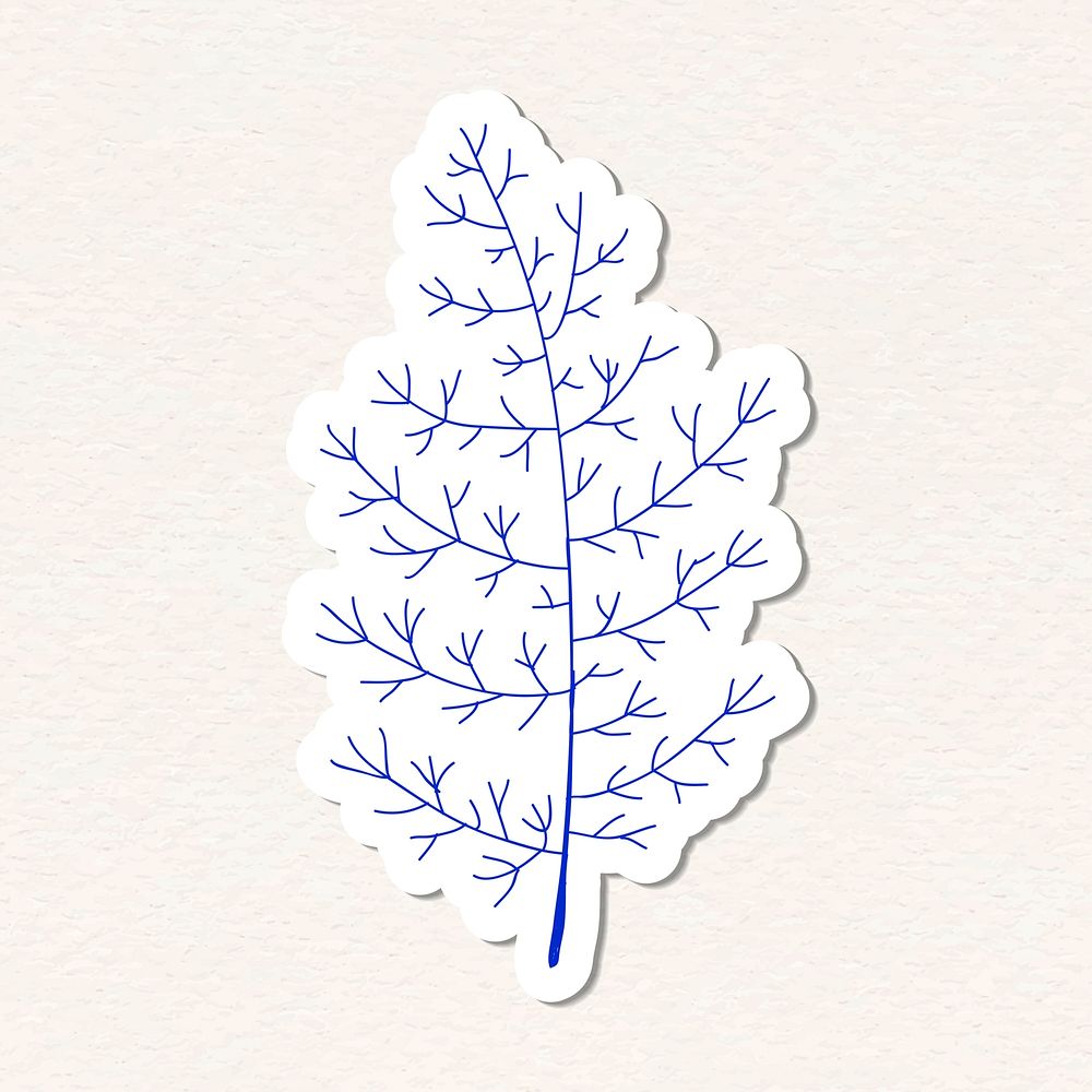 Blue tree sticker with a white border vector