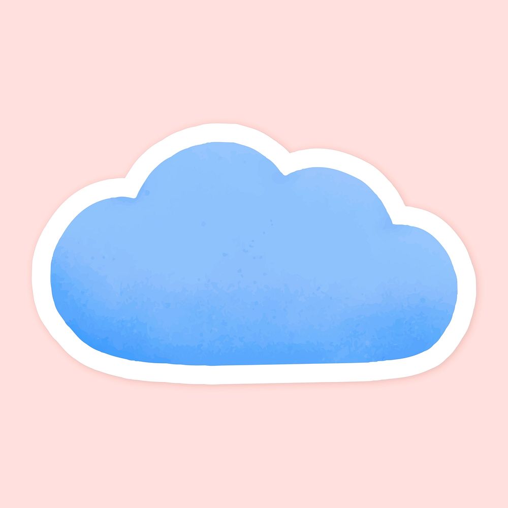 Blue cloud computing social media template illustration