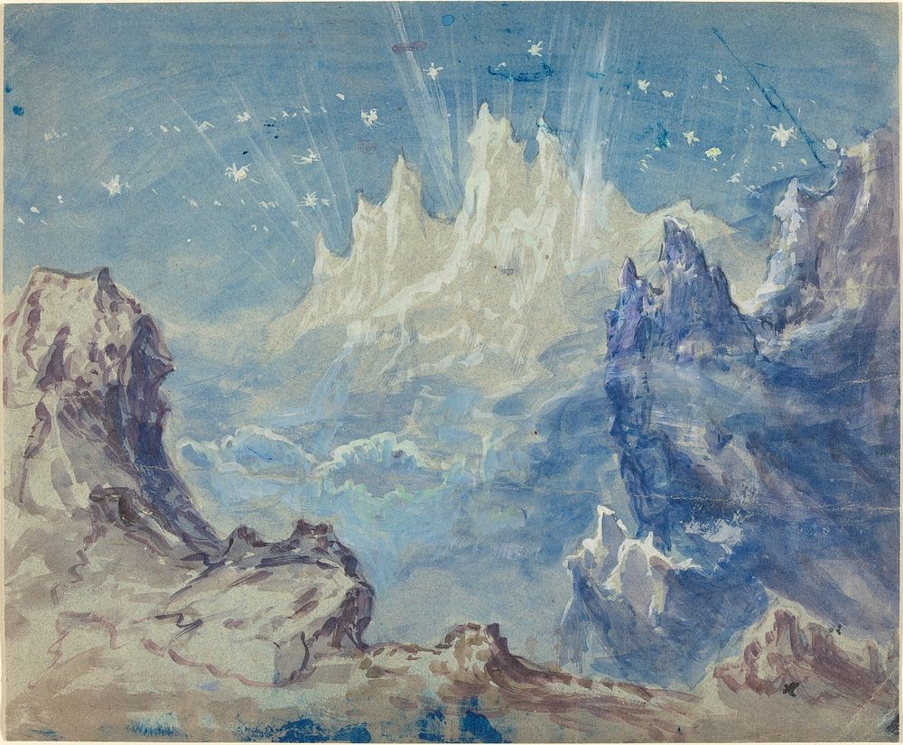 Fantastic Mountainous Landscape with a Starry Sky by Robert Caney (1847&ndash;1911). Original from The National Gallery of…