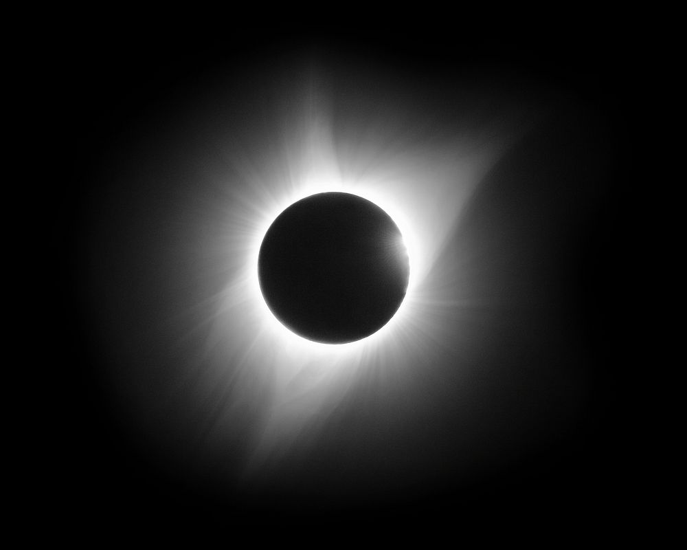Total solar eclipse collage element psd