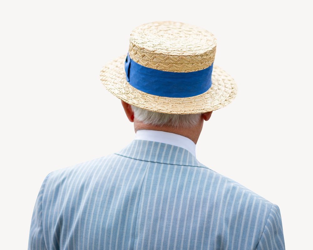 Senior man in boater hat psd