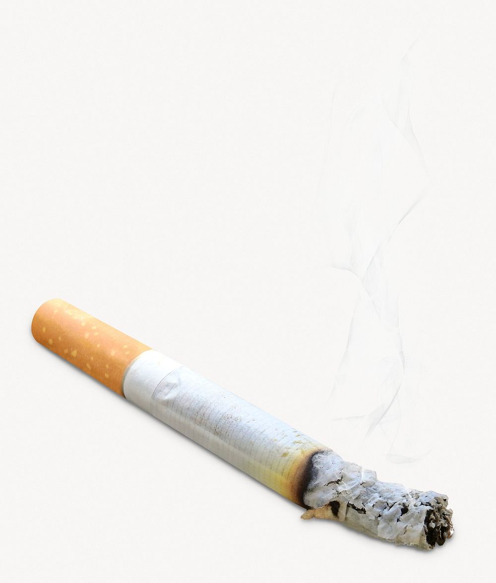 Cigarette with smoke, off white design
