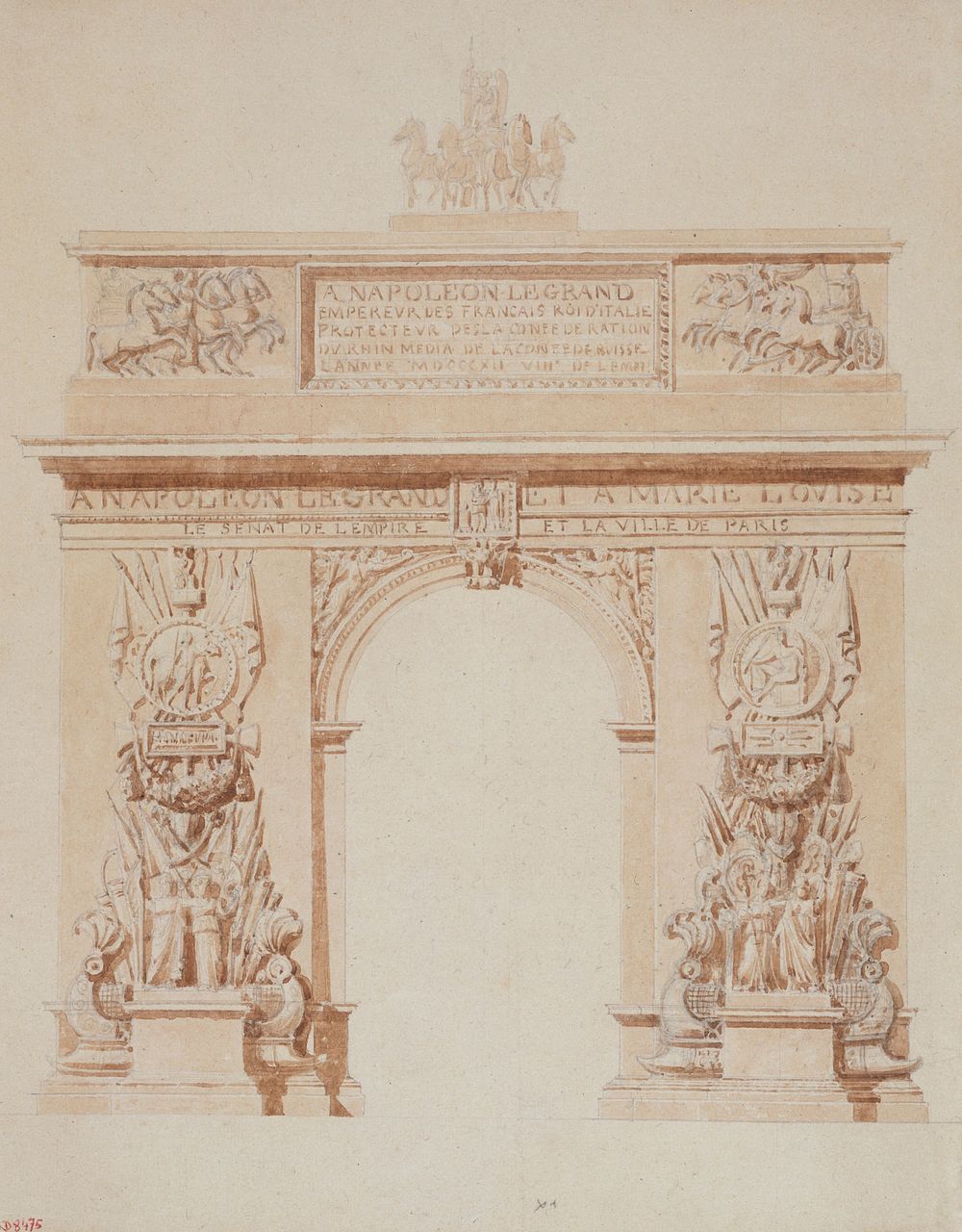 Decoration of the Arc de Triomphe project, on the occasion of the solemn entry of Napoleon and Marie-Louise (1812). Original…