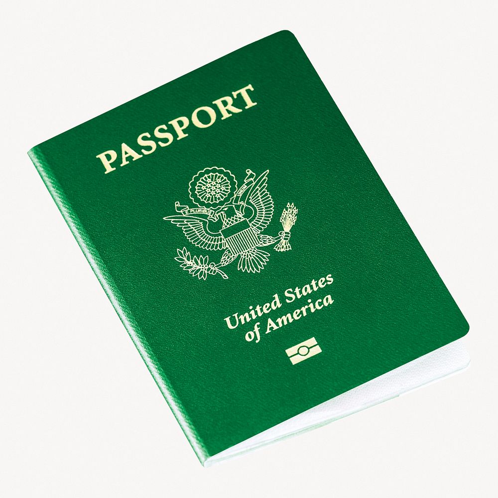 Green U.S. passport, off white design