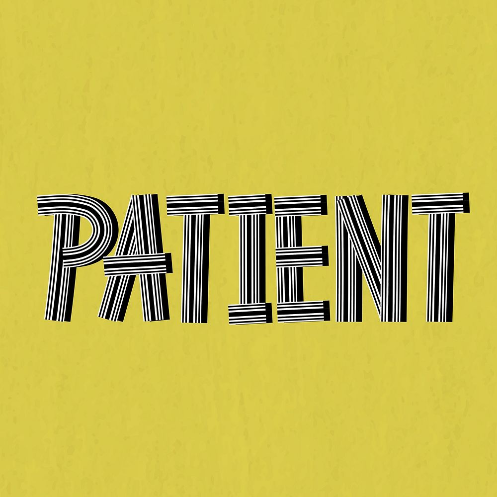 Patient line font retro typography lettering hand drawn